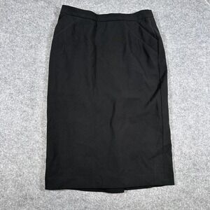 Escada Skirt Womens 40 Black Pencil Lined Knee Length Pockets Work Office Career